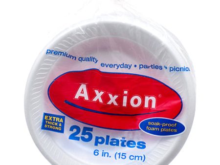 WHOLESALE AXXION FOAM PLATE ROUND 6 WHITE 25 CT SOLD BY CASE Sale