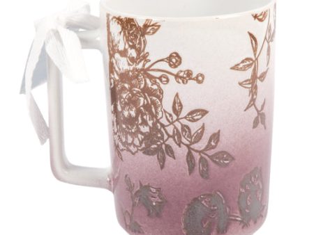 NEW WHOLESALE CERAMIC MUG FULL DEBOSS FLORAL REACTIVE TALL SOLD BY CASE For Cheap