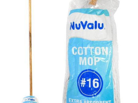 WHOLESALE NUVALU COTTON MOP #16  230G W LONG HANDLE SOLD BY CASE Cheap