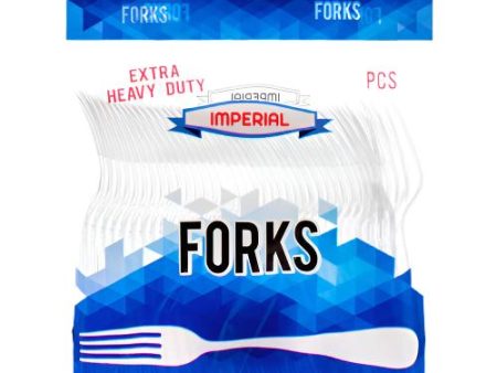 WHOLESALE IMPERIAL PLASTIC FORK CLEAR 36 CT EXTRA HEAVY DUTY SOLD BY CASE For Discount