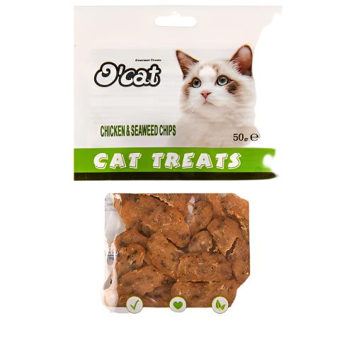 WHOLESALE O CAT CAT  TREAT CHICKEN SEAWEED CHIPS SOLD BY CASE Online now