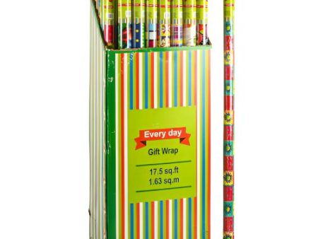 WHOLESALE GIFT WRAP EVERYDAY ASST SOLD BY CASE For Cheap