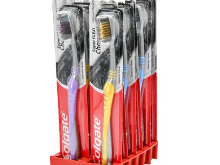 WHOLESALE COLGATE TOOTHBRUSH SUPER FLEXI CHARCOAL MEDIUM SOLD BY CASE Fashion