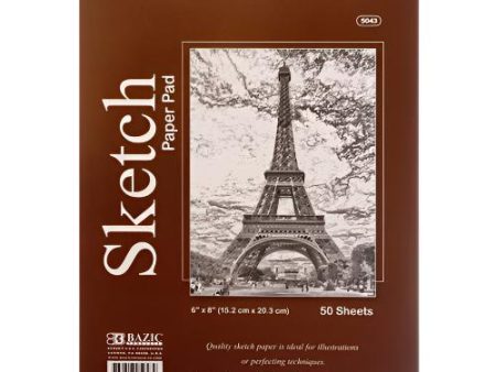 WHOLESALE BAZIC SKETCH PAD 6 X 8 50SHEETS W TOP SPIRAL #5043-48 SOLD BY CASE Discount