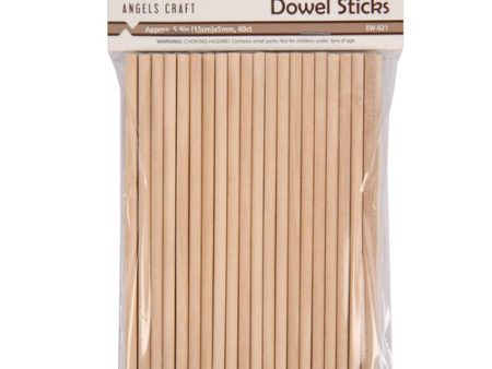 NEW WHOLESALE ANGELS CRAFT DOWEL STICK 40CT 5.9IN. SOLD BY CASE For Discount