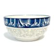 NEW WHOLESALE CERAMIC SOUP BOWL BLUE W  FLOWER DESIGN SOLD BY CASE For Sale