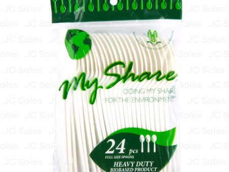 WHOLESALE BIO PLASTIC SPOON 24CT HEAVY DUTY WHITE SOLD BY CASE Online