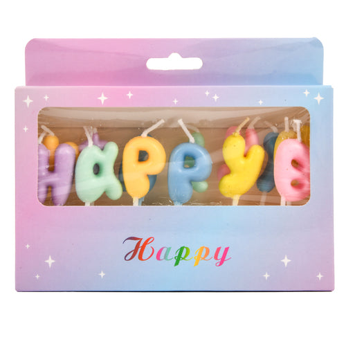 NEW WHOLESALE CANDLES LETTER HAPPY BIRTHDAY ASST COLOR SOLD BY CASE Supply