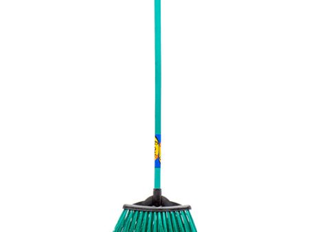 WHOLESALE BROOM MEGA SWEEPER W  WOOD HANDLE 4 ASST CLR #210 SOLD BY CASE Online Hot Sale