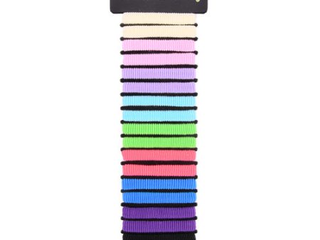 NEW WHOLESALE ELASTIC HAIR BANDS ASST COOL COLORS 18CT. SOLD BY CASE For Sale