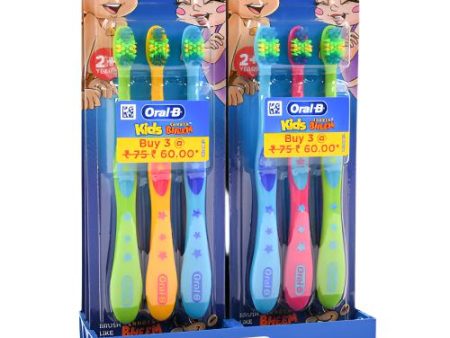 WHOLESALE ORAL-B KIDS TOOTHBRUSH 3 PK SOLD BY CASE Sale