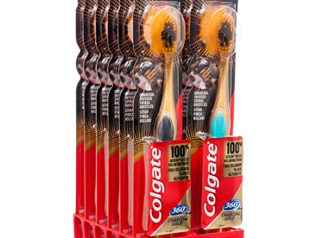 WHOLESALE COLGATE TOOTHBRUSH 360 CHARCOAL GOLD SOFT SOLD BY CASE Fashion