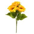 WHOLESALE SUNFLOWER BRANCH 5 HEADS 37CM SOLD BY CASE Cheap