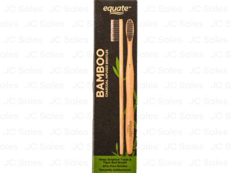 WHOLESALE EQUATE TOOTHBRUSH BAMBOO CHARCOAL INFUSED 2 PK SOLD BY CASE Discount