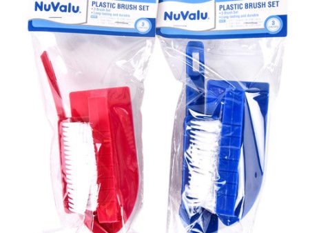 WHOLESALE NUVALU BRUSH SET 3PCS W ASST COLORS SOLD BY CASE on Sale