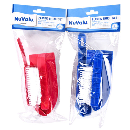 WHOLESALE NUVALU BRUSH SET 3PCS W ASST COLORS SOLD BY CASE on Sale