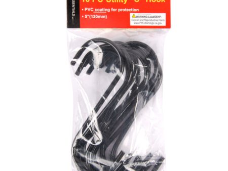 NEW WHOLESALE S HOOK, BLACK  PVC COATED METAL 5 10 CT SOLD BY CASE Sale