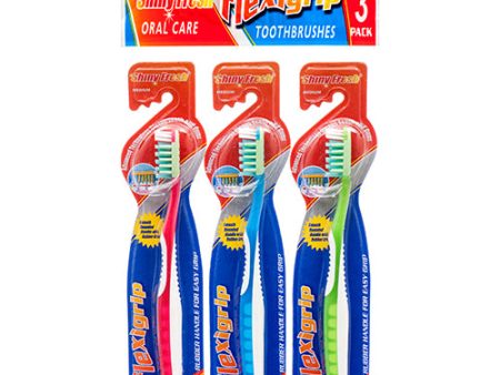 WHOLESALE TOOTHBRUSH 3PC FLEXGRIP INDIVIDUAL PACK SOLD BY CASE Hot on Sale