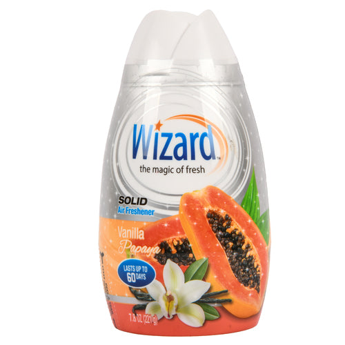 NEW WHOLESALE WIZARD SOLID AIR FRESHENER VANILLA PAPAYA 7.8 OZ SOLD BY CASE For Discount