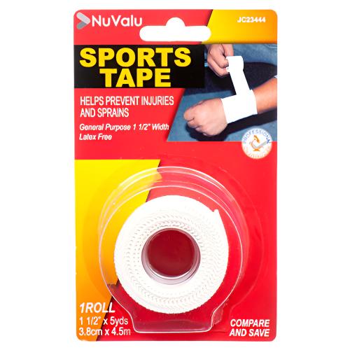 WHOLESALE NUVALU SPORTS TAPE 38MM X 4.5M WHITE SOLD BY CASE Sale