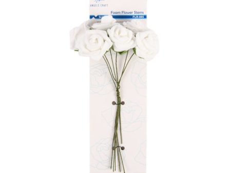 NEW WHOLESALE ANGELS CRAFT FOAM FLOWERS ROSES WHITE SOLD BY CASE Fashion