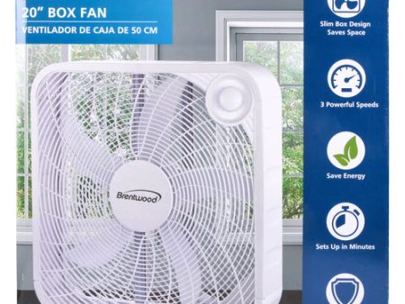 WHOLESALE HS BOX FAN 20 WHITE 3-SPEED #F20SW SOLD BY CASE Hot on Sale