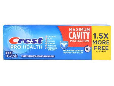 WHOLESALE CREST PRO-HEALTH MAXIMUM CAVITY PROTECTION 2.6 OZ SOLD BY CASE Discount