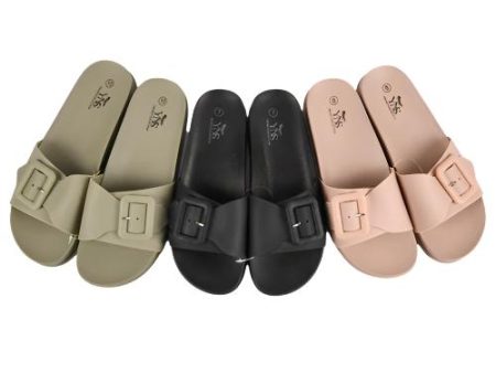 WHOLESALE WOMEN SANDALS  WITH BUCKLE ASST COLOR SOLD BY CASE Online now