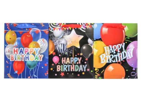 WHOLESALE BDAY GIFT BAG BALLOON ASST DESIGN SM SOLD BY CASE Sale