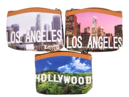 NEW WHOLESALE KEY CHAIN COIN PURSE LA HOLLYWOOD DESIGN SOLD BY CASE Supply