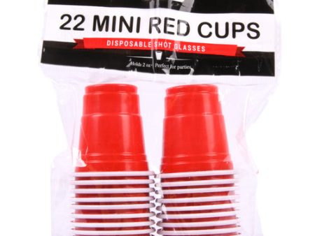 NEW WHOLESALE MINI RED PLASTIC DISPOSABLE CUP 2OZ. 22CT. SOLD BY CASE Supply