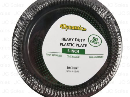 WHOLESALE PLASTIC PLATE 6 INCH 50 CT BLACK SOLD BY CASE Supply