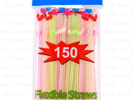 WHOLESALE STRAW FLEXIBLE ASSORTED NEON COLOR SOLD BY CASE Supply