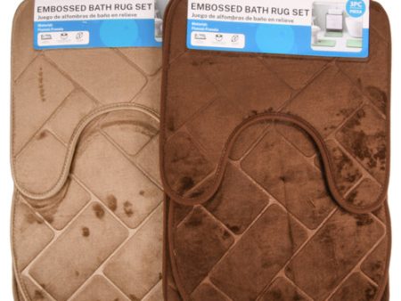 NEW WHOLESALE  BATH 3PC SET SOFT RUG 23X16 ASST COLOR SOLD BY CASE Supply