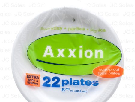 WHOLESALE AXXION FOAM PLATE ROUND 8 7 8  WHITE 22 CT SOLD BY CASE Hot on Sale