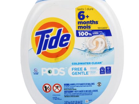 NEW WHOLESALE TIDE PODS COLDWATER CLEAN FREE & GENTLE 112 CT SOLD BY CASE on Sale