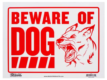 WHOLESALE BAZIC SIGN BEWARE OF DOG 9 X 12 SOLD BY CASE Online now