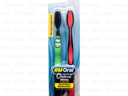 WHOLESALE RM ORAL CHARCOAL TOOTHBRUSHES FIRM 2 PK SOLD BY CASE For Cheap