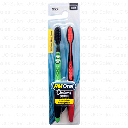 WHOLESALE RM ORAL CHARCOAL TOOTHBRUSHES FIRM 2 PK SOLD BY CASE For Cheap