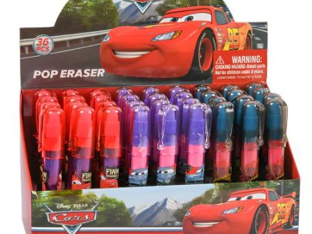 WHOLESALE POP ERASER  DISNEY CARS  36 PCS DISPLAY SOLD BY CASE For Cheap