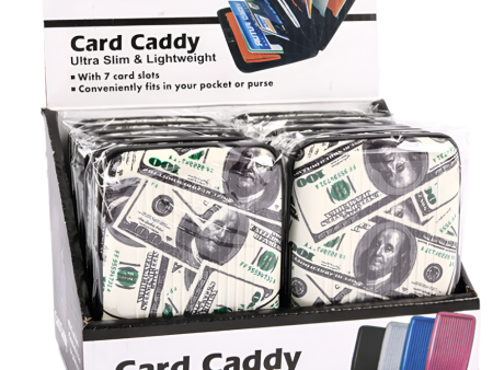 NEW WHOLESALE CARD CADDY ULTRA SLIM & LIGHTWEIGHT 100 DOLLAR BILL  DESIGN SOLD BY CASE For Sale