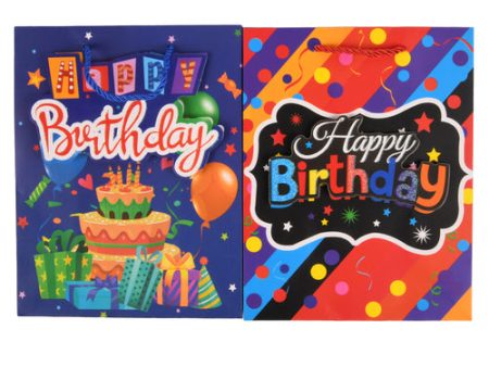 NEW WHOLESALE GIFT BAG 3D  HAPPY BIRTHDAY  SMALL ASST DESIGN SOLD BY CASE For Discount