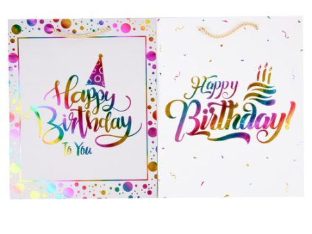 NEW WHOLESALE GIFT BAG MEDIUM HAPPY BIRTHDAY ASSORTED COLORS DESIGN SOLD BY CASE Online