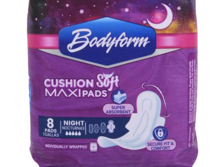 NEW WHOLESALE BODYFORM MAXI PADS NIGHT W WINGS 8 CT SOLD BY CASE Online now