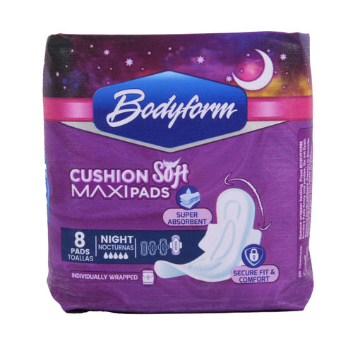 NEW WHOLESALE BODYFORM MAXI PADS NIGHT W WINGS 8 CT SOLD BY CASE Online now