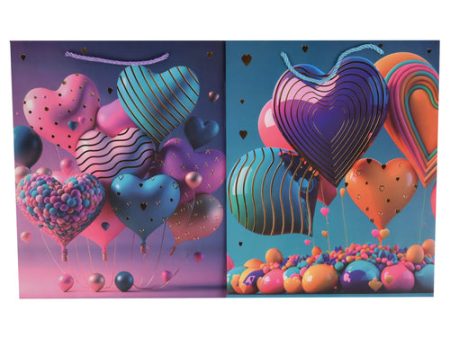 NEW WHOLESALE HV GIFT BAG MEDIUM HEART BALLOONS SOLD BY CASE For Cheap