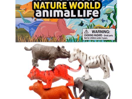 WHOLESALE TOY NATURE WORLD BABY WILD ANIMAL 5PC SOLD BY CASE Cheap