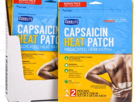 WHOLESALE CORALITE HEAT PATCH 2 CT CAPSAICIN SOLD BY CASE Online