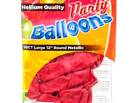 WHOLESALE BALLOON METALLIC RED 12 10CT SOLD BY CASE Sale