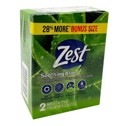 WHOLESALE ZEST BAR SOAP REFRESHING FRESH ALOE 2 PK X 4.12 OZ SOLD BY CASE on Sale